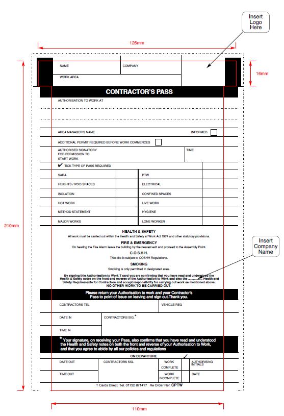Permit To Work T Card System