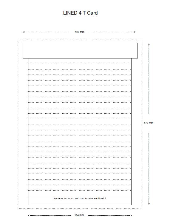 Lined  T Card Size 4