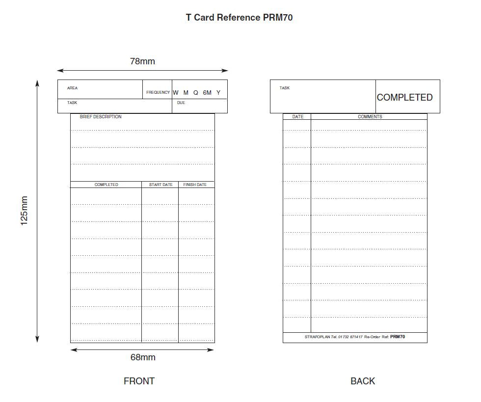 Planned Maintenance T Card Size 70 – T Cards Direct