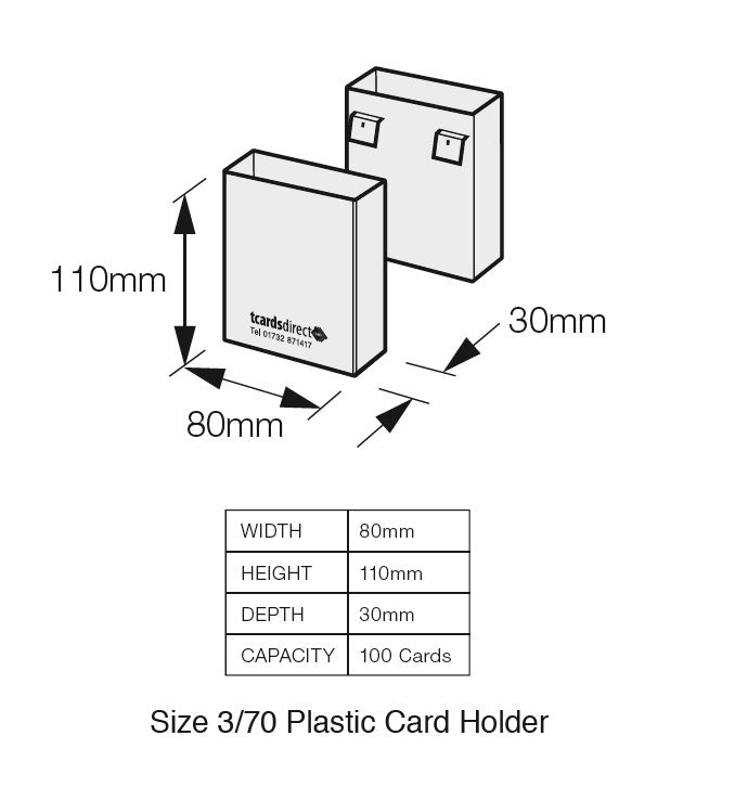 Size 3/70 T Card Storage Holders (Plastic Clip On)
