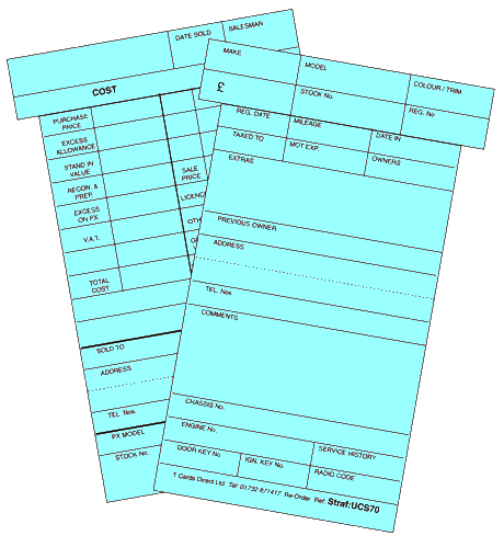 Used Vehicle T Cards